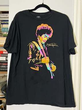 Authentic Hendrix Jimi Hendrix Pop Art Style Signature T-Shirt Black XL